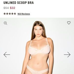 SKIMS Unlined Scoop Bra in Cream